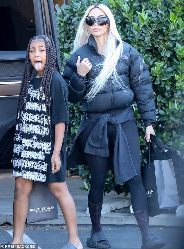 Kim Kardashian and North shop with Kourtney Kardashian and son Reign