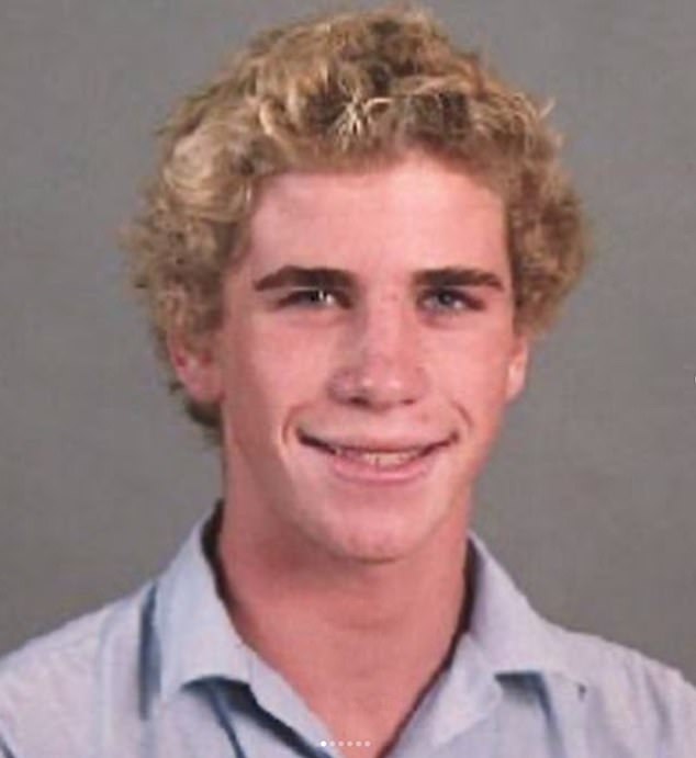 Liam Hemsworth looks hardly recognisable as a gawky teenager