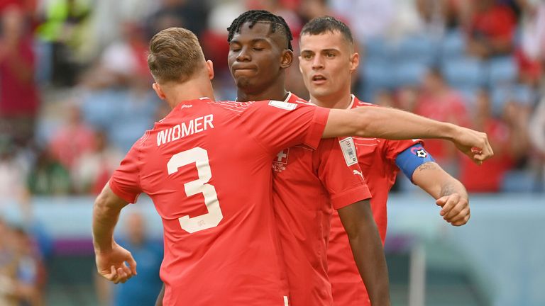 Breel Embolo displayed a muted celebration after scoring