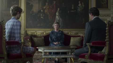 Elizabeth Debicki, Imelda Staunton and Dominic West in season 5 of 'The Crown' 