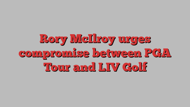 Rory McIlroy urges compromise between PGA Tour and LIV Golf