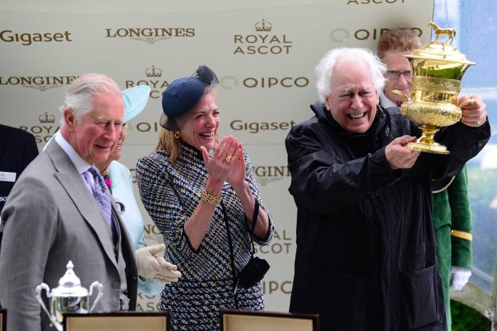 Rothschild with his wife, Lynn, and Prince Charles at Royal Ascot in 2019. For more than a decade he was chair of United Racecourses, which owned the Epsom and Sandown courses