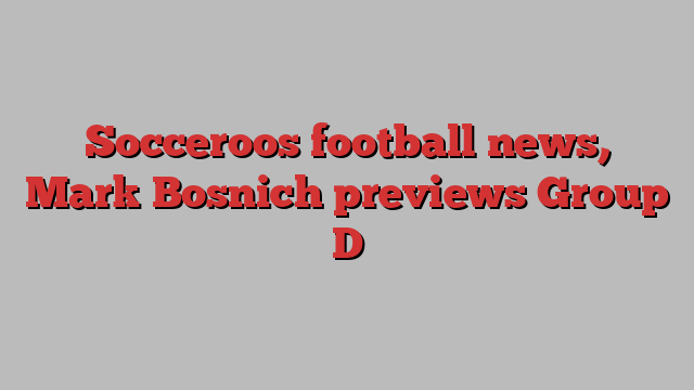 Socceroos football news, Mark Bosnich previews Group D