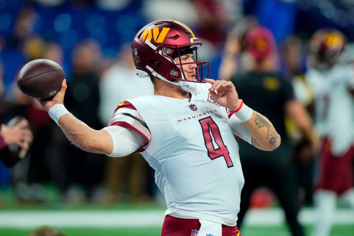 Washington Commanders quarterback Taylor Heinicke