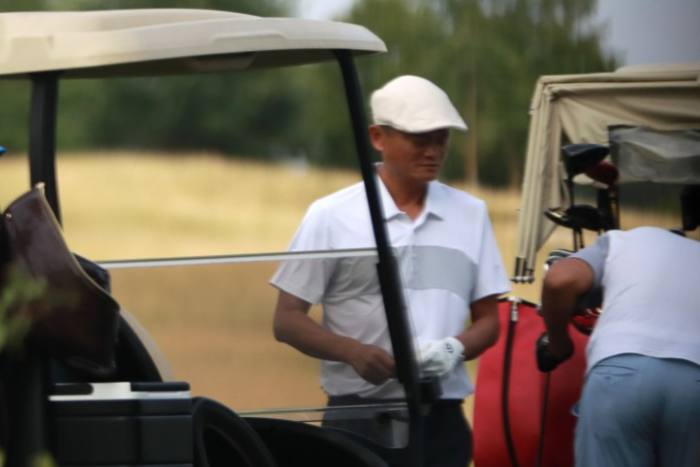 Jack Ma playing golf near Prague, Czech Republic