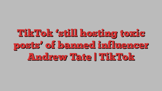 TikTok ‘still hosting toxic posts’ of banned influencer Andrew Tate | TikTok