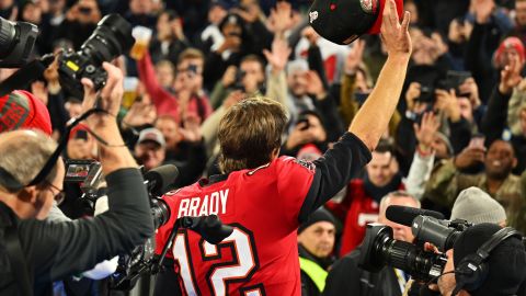 Brady acknowledges the crowd after the final play of the game against the Seahawks.