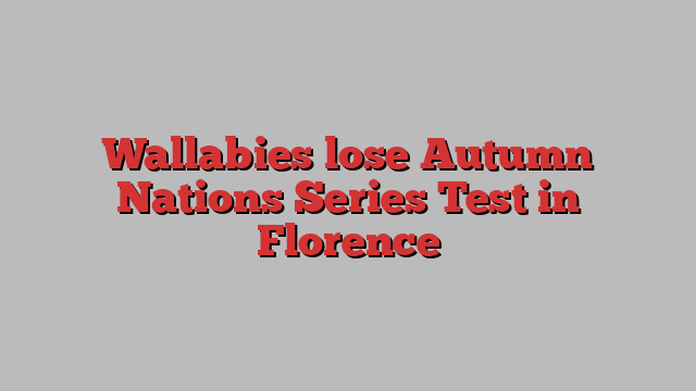 Wallabies lose Autumn Nations Series Test in Florence