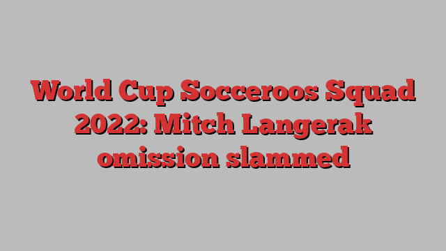 World Cup Socceroos Squad 2022: Mitch Langerak omission slammed