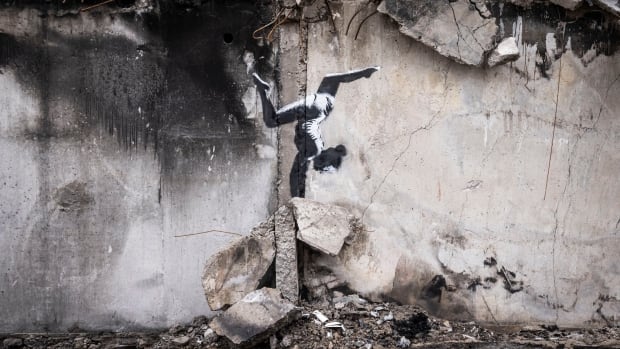 Banksy unveils mural in war-scarred Ukrainian town