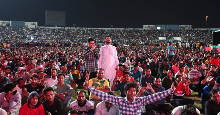 In Asian Town, Workers Who Built the World Cup Gather to Watch It