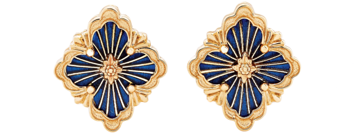 Buccellati gold and enamel earrings, £2,300, net-a-porter.com