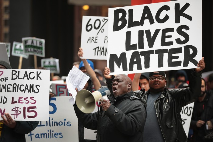 Demonstrators protest for higher wages and better working conditions