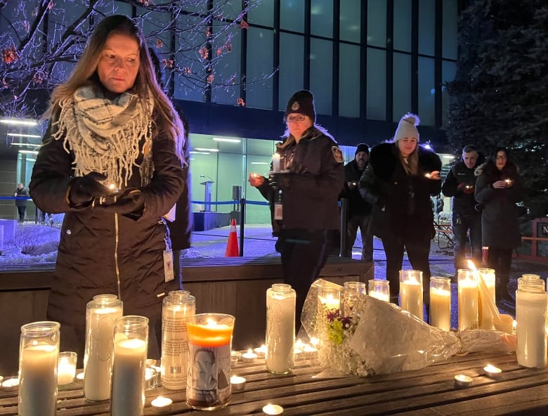 The vigil took place at the courtyard outside Vaughan City Hall.