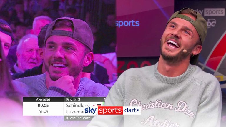 Leicester midfielder James Maddison spoke to Emma Paton and Wayne Mardle about playing darts with his teammates and says he can't look past Michael van Gerwen winning the World Championships