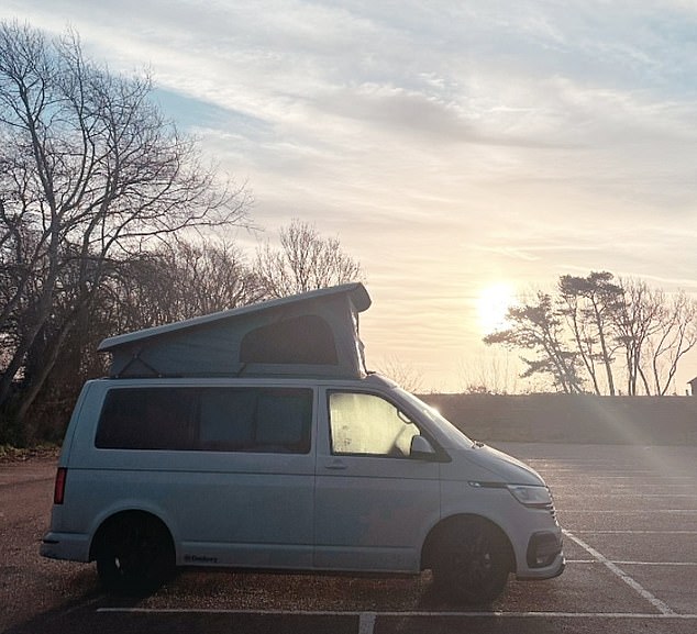 Winter break: On Saturday, Jeff posted a picture of himself with Bobby and Freddie as well as a snap of the camper van in which they'd been staying