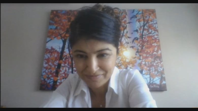 Dr. Abha Gupta pictured in her office as part of a recent zoom interview with CBC P.E.I.