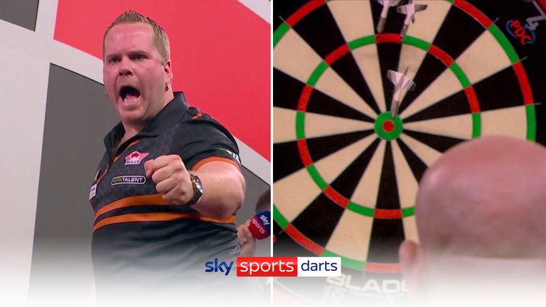 Van Duijvenbode netted 'The Big Fish' during his match against Van Gerwen. It was the second 170 of the night!