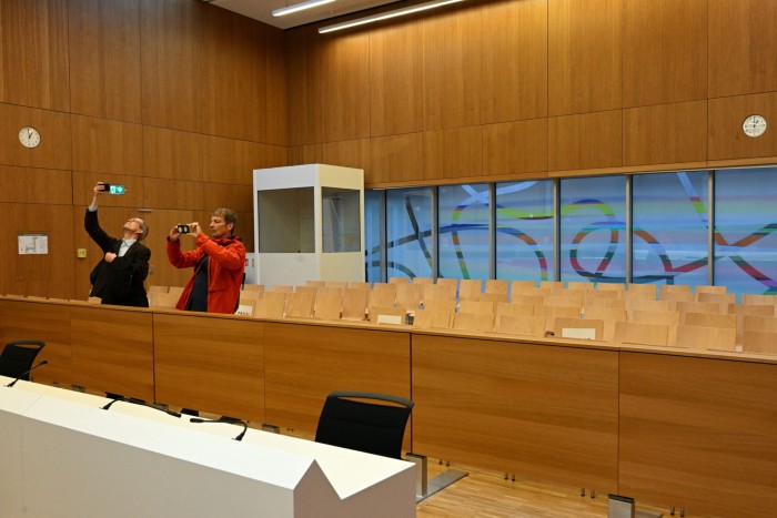 The chamber of the Munich higher regional court, in which the Wirecard trial will take place