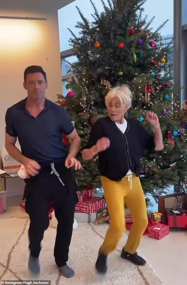 Hugh Jackman, 54, and Deborra-Lee Furness, 67, show off their dance moves in Christmas video