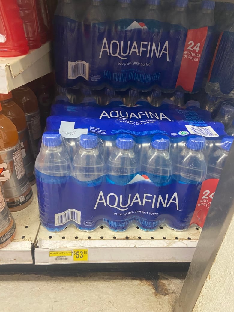 A 24-pack of water bottles in Fond Du Lac costs over $53.00.