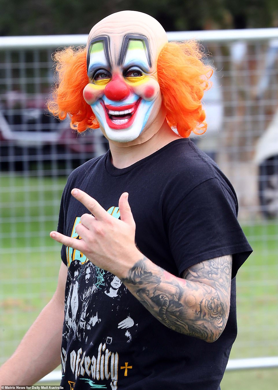 Heavy metal circus! Fans have donned their most heavy metal-acceptable outfits for Knotfest in Centennial Park, in Sydney's inner-east on Saturday