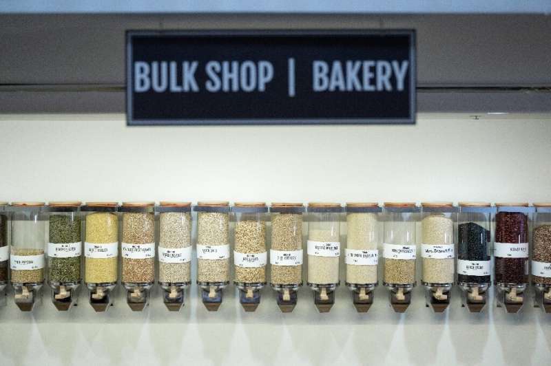 The store Mason &amp; Greens encourages customers to bring their own containers to hold bulk dry goods