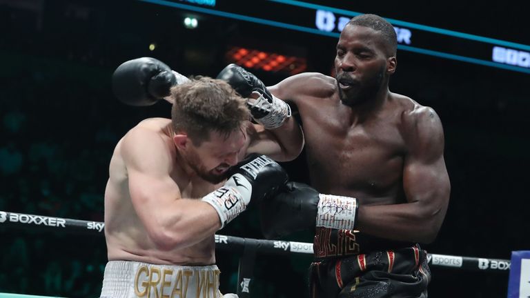 BEN SHALOM...S BOXXER FIGHT NIGHT.25/03/23 AO ARENA.PIC LAWRENCE LUSTIG/BOXXER.(PICS FREE FOR EDITORIAL USE ONLY).WBO WORLD CRUISERWEIGHT CHAMPIONSHIP.LAWRENCE OKOLIE v DAVID LIGHT