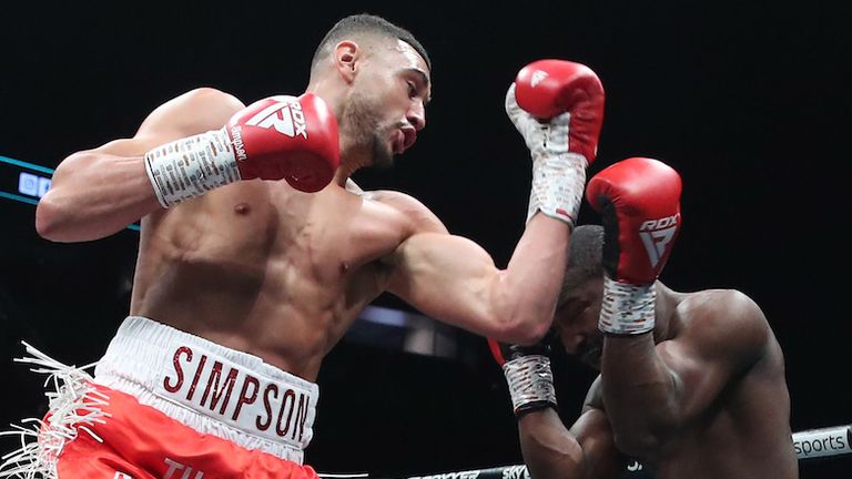 BEN SHALOM...S BOXXER FIGHT NIGHT.25/03/23 AO ARENA.PIC LAWRENCE LUSTIG/BOXXER.(PICS FREE FOR EDITORIAL USE ONLY).SUPER-MIDDLEWEIGHT CONTEST.CALLUM SIMPSON V CELSO NEVES