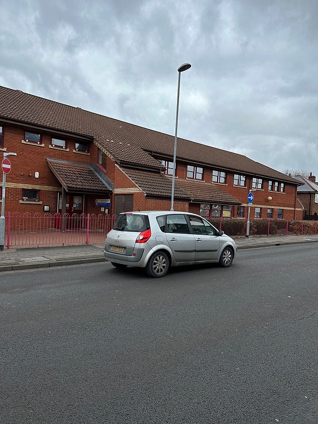 Scene of the fatal accident - a one way street in Nursery Road, a seven-minute walk from Auriol's home. She had been walking up along the pavement to the nearby shops when she confronted the pensioner cyclist