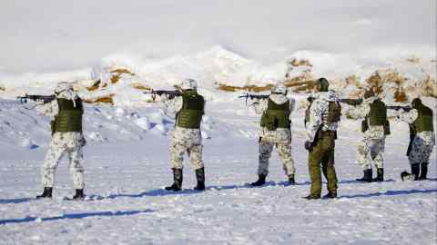 Reserves of the Karelian Brigade practice hard fire in the Taipalsaari shooting range in south-eastern Finland in March 2022