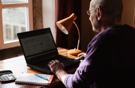 Phil Brown using his laptop