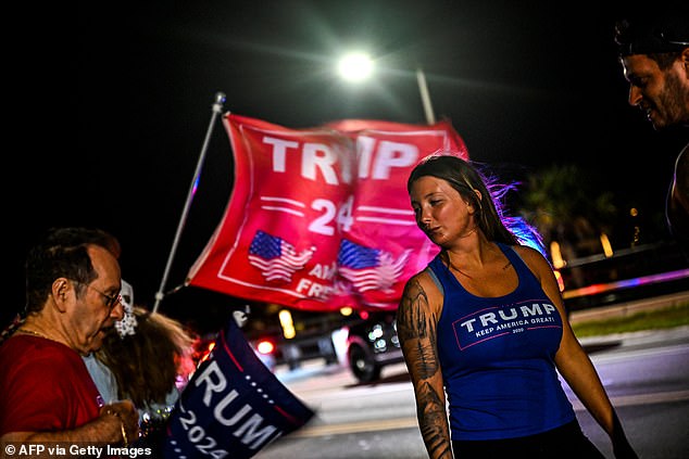 Trump supporters have gathered outside his Florida estate Mar-a-Lago