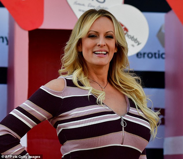 Stormy Daniels, 44, (pictured) is the adult film star at the centre of the indictment charges against Donald Trump