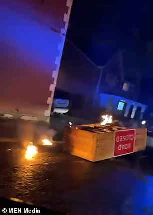 The vigilantes set fire to a number of planters which were used to close roads just hours after they were installed last week