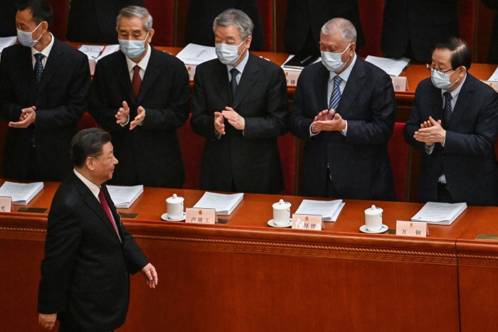 Xi Jinping enters the National People’s Congress in Beijing in early March. Despite the president’s business charm offensive, nearly all of China’s largest tech groups are adding state-appointed directors and shareholders in key operating entities