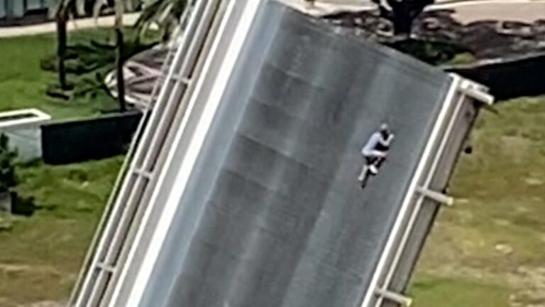 Video: Florida drawbridge climber goes viral after daring ascent