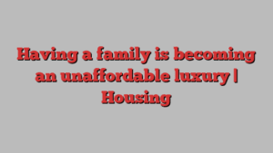 Having a family is becoming an unaffordable luxury | Housing