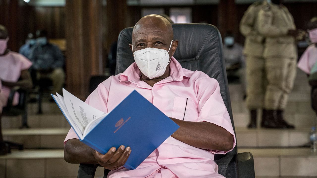 Rusesabagina pictured at Rwanda's Supreme Court in February 2021.