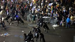 Protestors blocked streets and bridges in Tel Aviv and lit several fires on the main highway