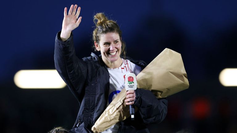 Sarah Hunter departed the pitch at Kingston Park in Newcastle as an England player for the final time on Saturday 