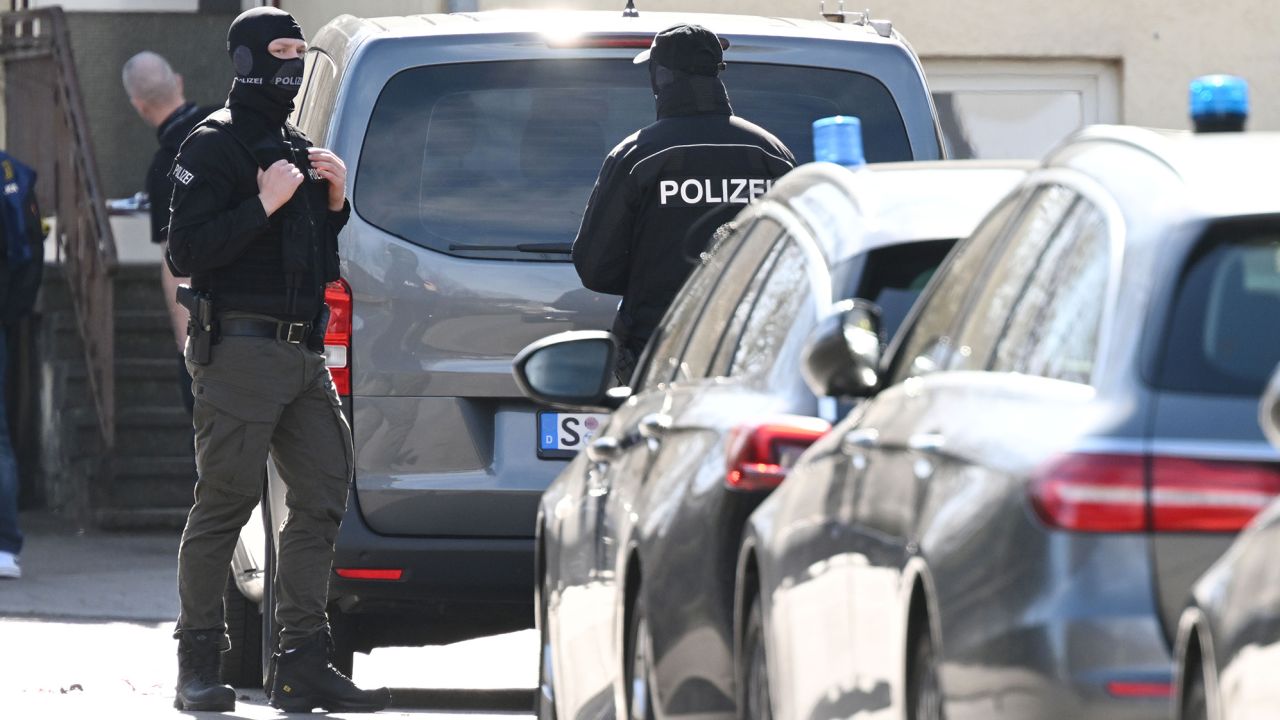 Emergency forces stand by emergency vehicles during a search on behalf of the Federal Public Prosecutor's Office on March 22. 