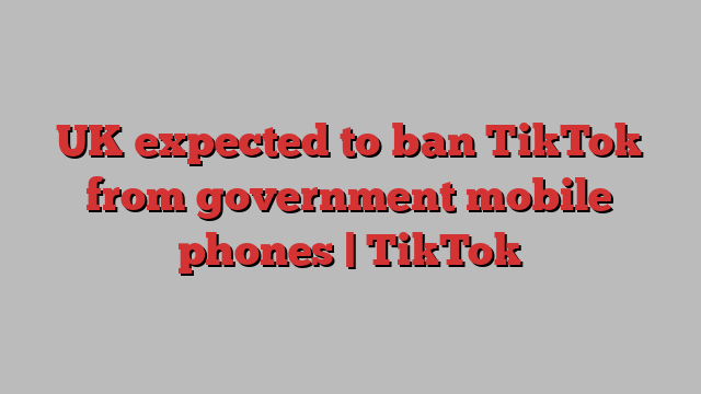 UK expected to ban TikTok from government mobile phones | TikTok