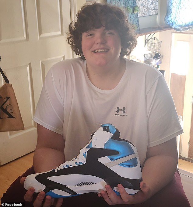 High School freshman Erik Kilburn Jr. has struggled to find sneakers to fit his size 23 feet