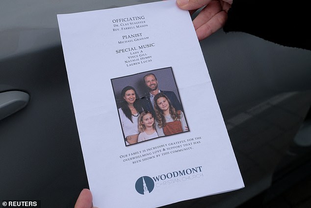 A photograph of Evelyn with her family was also included in the service booklet