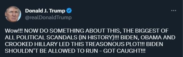 Screenshot of a Donald Trump tweet.