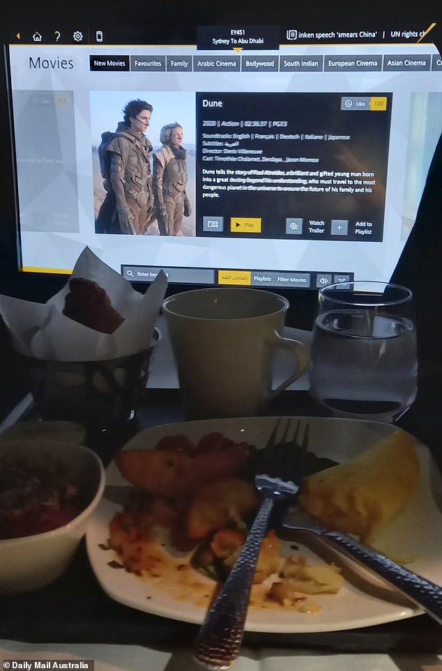 Meals are served with proper crockery on your tray table, which itself is fully adjustable so you can slide it closer or further away from your seat