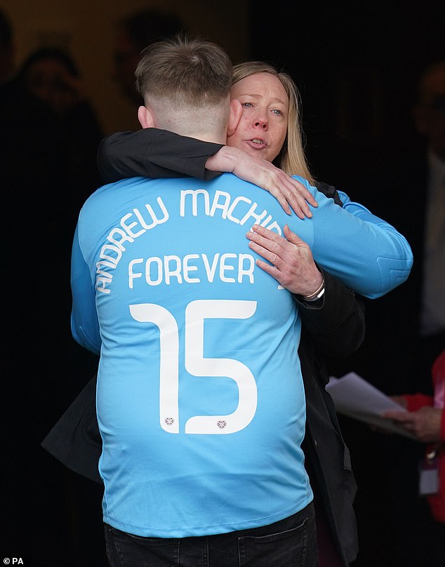 Mourners paid tribute to the football-mad schoolboy who collapsed and died of heart failure while playing the game at Forrester High School, Edinburgh