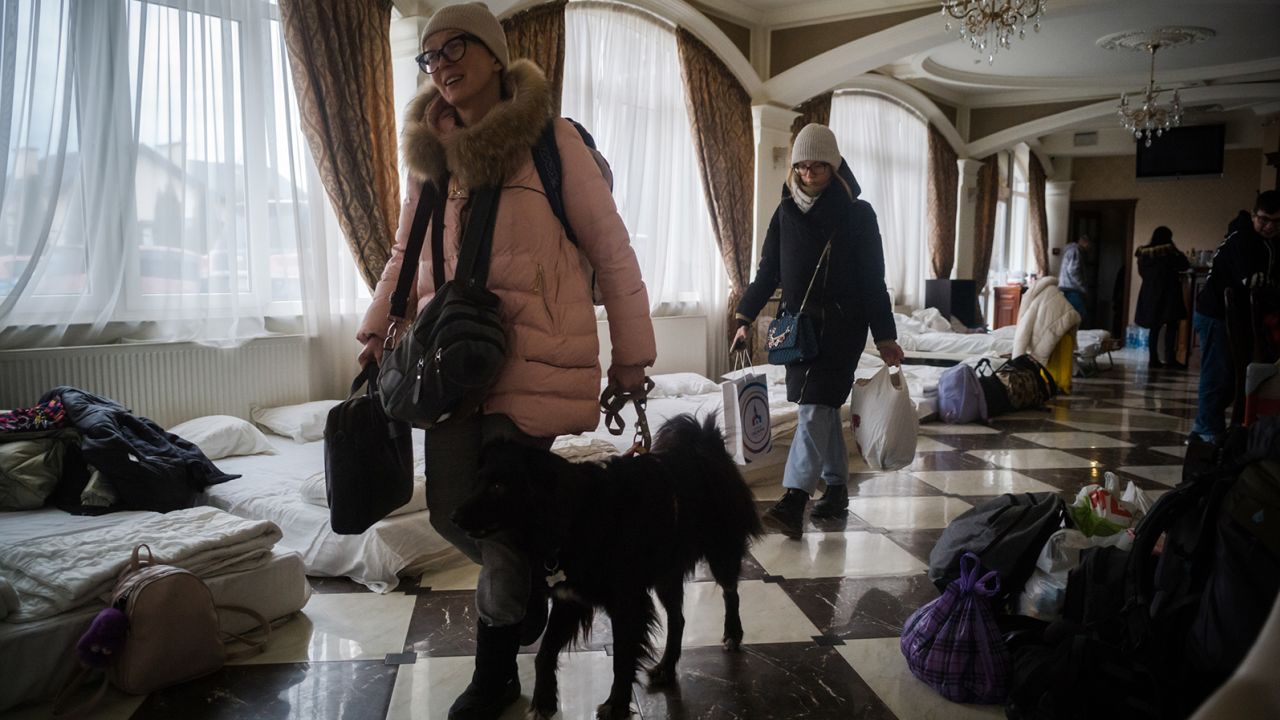 The Kook Hotel on the outskirts of Lviv has been housing internally displaced people. 