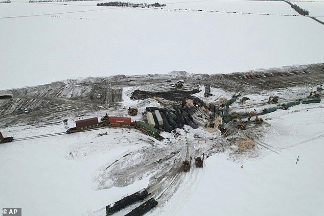 Another train derailed and crashed in North Dakota on Sunday, March 26